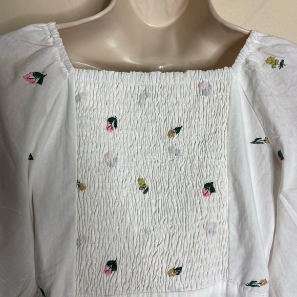 Ivy City White Floral Embroidered Dress Puff Sleeve size X-small - Picture 3 of 7